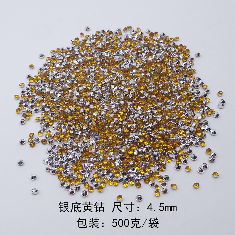 4.5mm silver base with yellow diamond pattern, 500g bag