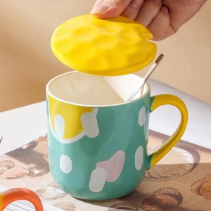 Afternoon <b>Tea</b> Contrast Color Mug with Cover Niche High Sense Girl Home Ceramic <b>Cup</b> Gift Office Coffee <b>Cup</b> - Product Image 4