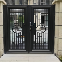 Grandes portes simples et doubles en aluminium Portes patio en alliage d'aluminium Portes d'entrée pour villas et appartements de jardin extérieur
