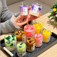 Bio-Eiskaffee Aromatherapie-Kerze - Mehrschichtige Getränkeförmige Duftkerze im Glas für Heimdekoration & Geschenk Diwali & Ramadan