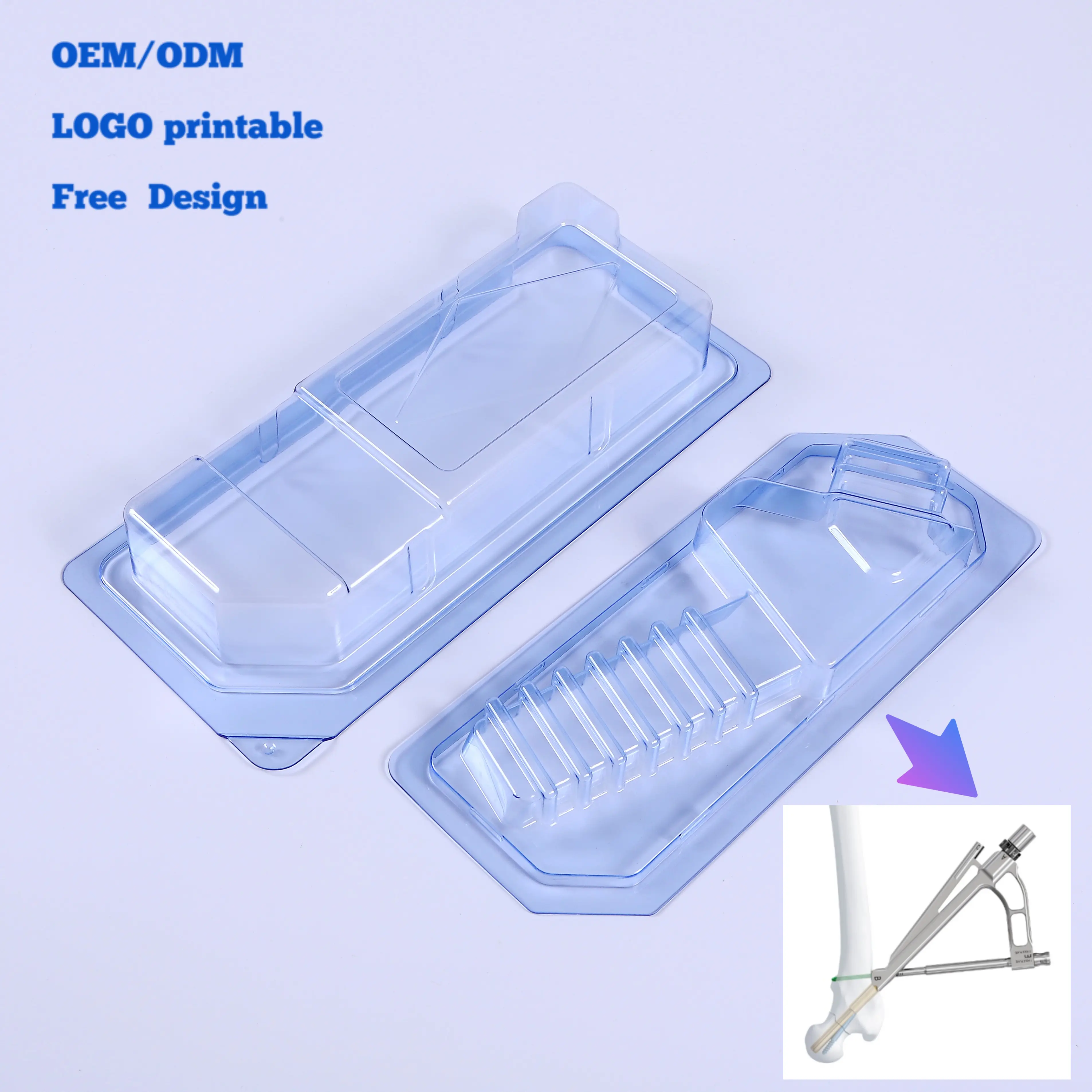 ओम/गंध निर्माता आउटलेट हार्ड प्लास्टिक बॉक्स थर्मोमेड पेग दवा के लिए चिकित्सा फफोले ट्रे