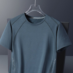 T-shirt Estiva da Uomo Personalizzabile OEM, Comoda, Traspirante, Altamente Elastica, Vestibilità Ampia, Elegante, Tinta Unita - Product Image 3