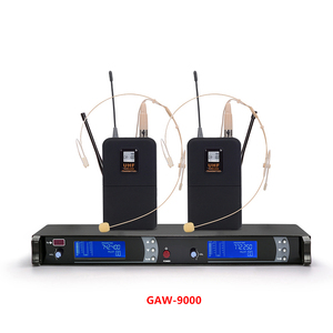 نظام ميكروفون لاسلكي احترافي GAW-9000 UHF ثنائي القناة مع ميكروفونين ديناميكيين محمولين باليد لـ DJ والكاريوكي - Product Image 6