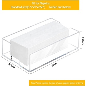 Kotak Tisu Akrilik Multifungsi Desain Modern Transparan Dispenser Meja Penyimpanan Kertas Datar untuk Kamar Mandi Kantor Wajah - Product Image 2