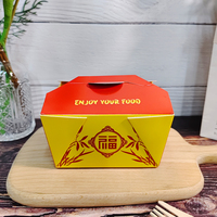 Vente en gros de boîtes en papier kraft jetables et recyclables pour les aliments à emporter, impression en relief pour les nouilles sautées, chewing-gum à emporter