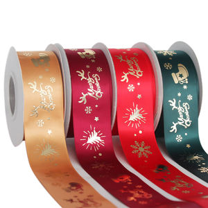 Cintas de una cara de alta calidad 100% poliéster 1,<span class=keywords><strong>5</strong></span> pulgadas-Logotipo personalizado estampado en oro, cinta de regalo personalizada al por mayor - Product Image 4