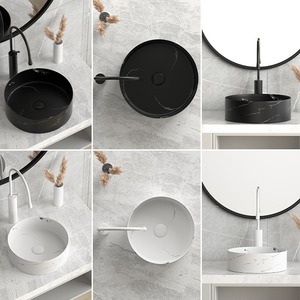 <b>Round</b> Countertop <b>Basin</b> Ceramic Single Hole Easy Cleaning Bathroom Sink - Product Image 4