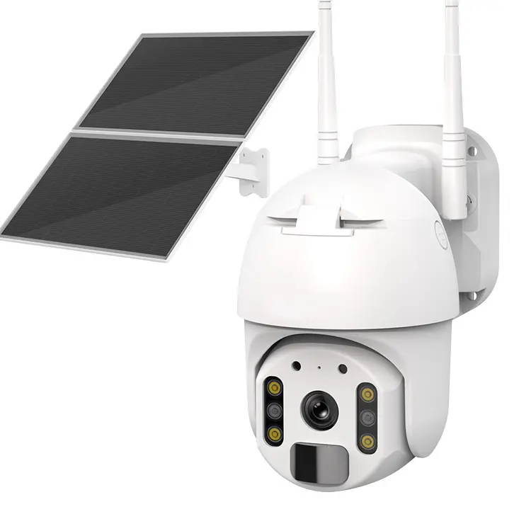 Système d'alarme de sécurité domestique bon marché, réverbères intégrées avec caméra Ip solaire Cctv