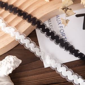 1.5cm en forme de S noir et blanc Nylon élastique tricot bourgeon ceinture à la main <span class=keywords><strong>bricolage</strong></span> décoratif dentelle accessoires pour vêtements et intimes - Product Image 1