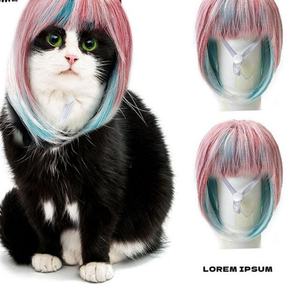 Nouvelle Perruque Longue pour Animaux de Compagnie, Chat, Chien, Universelle, Colorée, Cheveux Longs, Déguisement de Fête, Style Rêveur, Perruque Longue pour Animaux de Compagnie - Product Image 6