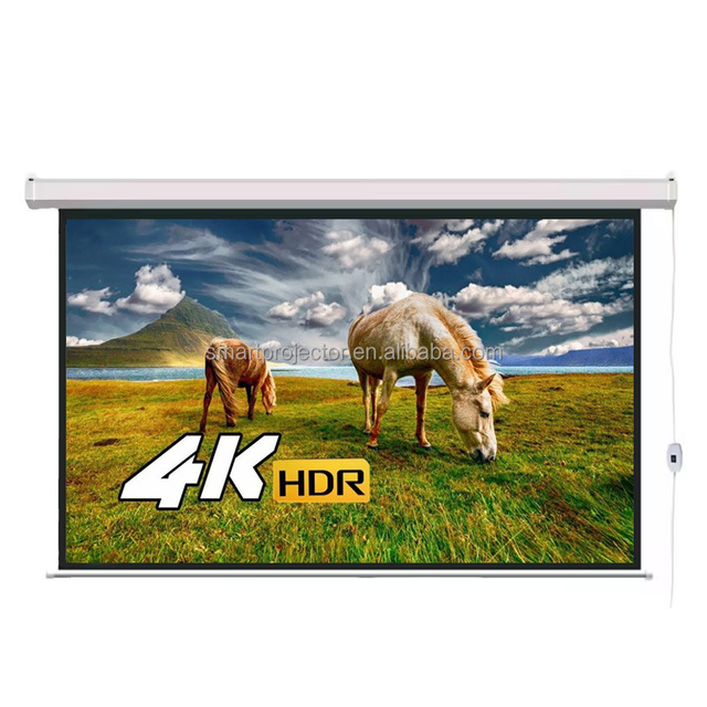 Movie Electronic Projector Screen 120 Inch With Remote Control Motorized Projection Screen 16:9 Hd 4k Indoor for Home Cinema
