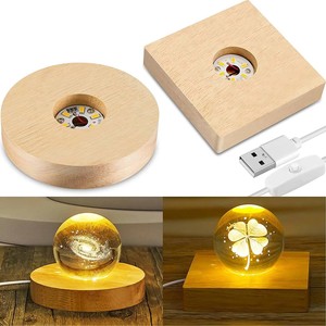 Lámpara de Cristal LED de Madera, Color, Tamaño <span class=keywords><strong>y</strong></span> Forma Personalizables, OEM/ODM Disponible, Decoración para el Hogar, Caja de Regalo - Product Image 3