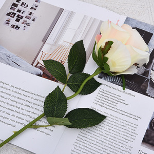 <b>Artificial</b> Rose Single <b>Stem</b> Curved High Simulation Valentine'S Day Home Wedding Decoration White Champagne Blue Yellow Purple - Product Image 4