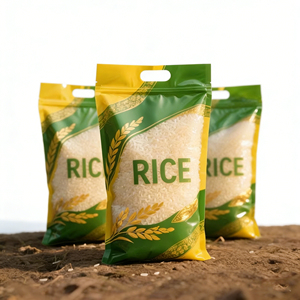 Saco de Embalagem de Alimentos em Nylon Plástico Personalizado de 5 Kg e 10 Kg com Zíper, Tipo Doypack para Grãos - Product Image 1