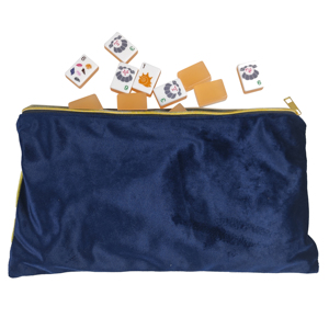 Sac à main zippé en velours double face pour Mahjong, Rummy et Dominos – Idéal pour les soirées de jeux et les rassemblements - Product Image 2