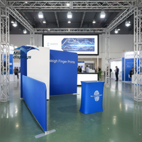 Stand Modular Personalizado para Ferias Comerciales con Caja de Luz LED y Soporte Retráctil para Pancartas |   Sistema de Exhibición Portátil para Eventos