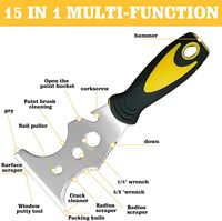 Spatule multifonctionnelle Peaktop 15-en-1, outil de raclage, couteau à mastic en acier inoxydable de 3 pouces