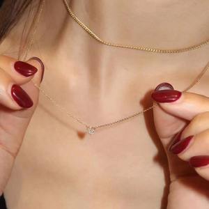 Moda de lujo chapado en oro 925 collar de diamantes de plata esterlina regalos para mujeres Mini collar con colgante de corazón - Product Image 3