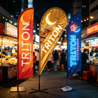 Impression par sublimation de qualité supérieure, logo personnalisé, promotion d'événements, publicité, support de bannière volante, drapeau en forme de larme pour la plage