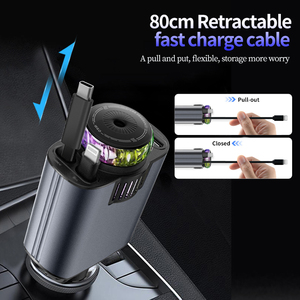 ที่ชาร์จในรถยนต์แบบเร็ว 5 in 1 USB C PD พร้อมเครื่องกระจายกลิ่นหอมและไฟสร้างบรรยากาศรูปดาว - Product Image 4