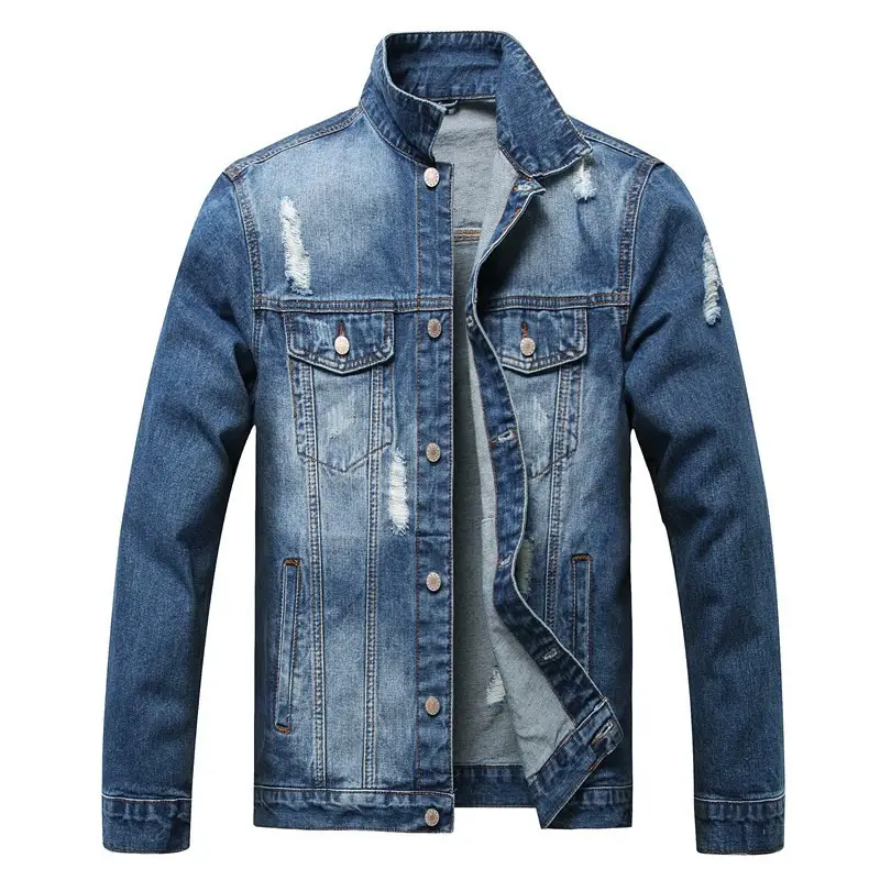 Wholesale Blank Mens Denim Jacket Casual Workwear Custom Denim Jackets Men'S Top Fashion