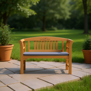 Panca da Giardino in Legno, Arredo Esterno con Finitura a Olio Naturale, Design Tradizionale a 2 Posti - Product Image 2