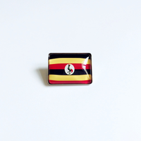 Broche en métal personnalisée avec drapeau de l'Ouganda pour souvenir de voyage africain, Journée nationale, événement sportif et cadeau pour activité caritative
