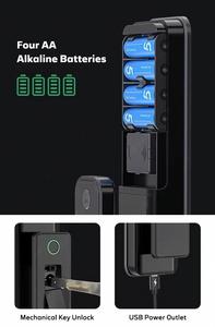 <span class=keywords><strong>Serrure</strong></span> de porte intelligente sans clé TTLock TUYA WIFI avec empreintes digitales, <span class=keywords><strong>code</strong></span> numérique, carte RFID, compatible avec GL-DF100 - Product Image 6