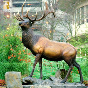 Estatuas de Alce de Metal Fundido de Tamaño Real RELONG, Esculturas de Ciervo de Bronce para Decoración de Bosques al Aire Libre - Product Image 2