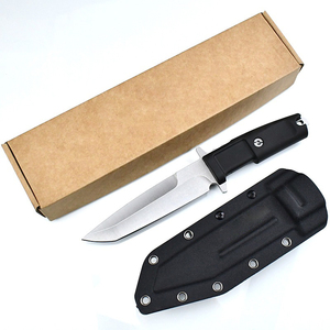 Couteau de chasse EDC ER Outdoor en acier inoxydable, manche en caoutchouc de 5,8 mm d'épaisseur, OEM DIY, ouverture rapide par bouton-poussoir coulissant - Product Image 2