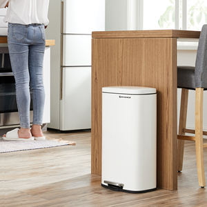 <span class=keywords><strong>Cubo</strong></span> de <span class=keywords><strong>Basura</strong></span> con Pedal de Acero Inoxidable Portátil <span class=keywords><strong>SONGMICS</strong></span> de 30L, Blanco, Ecológico, Duradero, para Uso en Interiores y Exteriores, para Baño y Cocina - Product Image 2