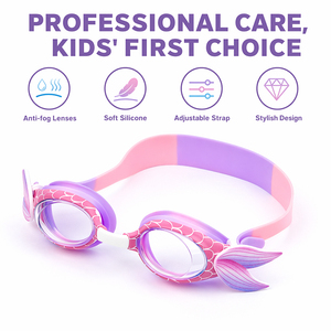 Gafas de Natación XIALE con Diseño de Cola de Sirena 3D para Niños, Antivaho, Anti-fugas, Silicona Suave, Protección UV para Niñas - Product Image 5