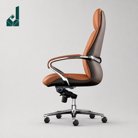 Chaise de bureau de luxe italienne haut de gamme en cuir, chaise d'ordinateur confortable, chaise de bureau de direction en cuir de vachette