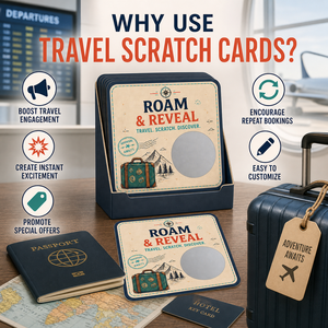 Cartes à gratter personnalisées de qualité supérieure avec motifs de logo sur mesure, thème voyage, couleur originale, impression CMYK, design personnalisé - Product Image 5