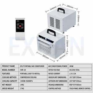 Climatiseur portable split sans perçage, sans installation, avec télécommande, refroidissement rapide, mini climatiseur mobile - Product Image 5
