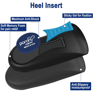 Plantillas para Fascitis Plantar con Soporte <span class=keywords><strong>de</strong></span> Arco <span class=keywords><strong>de</strong></span> Espuma Viscoelástica Poron y Taloneras para Alivio del <span class=keywords><strong>Dolor</strong></span> <span class=keywords><strong>de</strong></span> Talón y Pies Planos, Antideslizantes, para Mujer y Hombre, Negras - Product Image 2