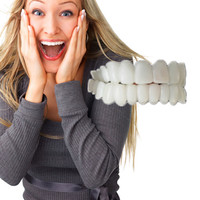 Kit de Blanchiment Dentaire Temporaire en Silicone Gel pour Fausses Dents, Appareil Buccal, Prothèses Dentaires, Facettes Sourire Parfait, Pâte Adhésive avec Boîte