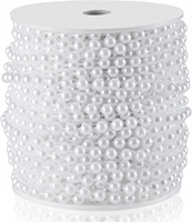 Fil de perles blanches de 50 m, perles rondes pour bouquet de mariée, décoration de table de mariage, fournitures de bricolage, décoration artisanale de luxe sur bobine