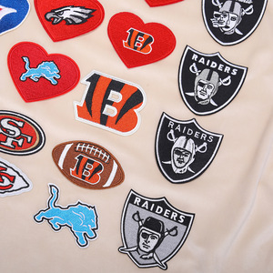 Gros Broderie Nfl Game Day Team Iron On Raider Designer Patches Marques Célèbres Football Club Logo Football Shirt Patches - Product Image 2