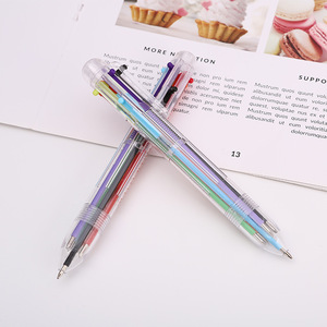 Stylo à bille transparent mignon de dessin animé 6 couleurs en gros, stylo rétractable multicolore créatif pour étudiants, personnalisé, en stock - Product Image 2