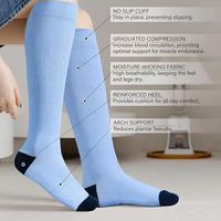 Chaussettes de compression en bambou personnalisées pour femmes hommes Chaussettes de soutien aux genoux pour les infirmières Chaussettes de compression en bambou pour la grossesse et le voyage