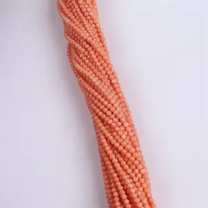 4mm natural round shape loose beads pink coral beads strand