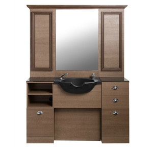 Vintage specchio mobili stazione salone con lavaggio da barbiere forniture - Product Image 4