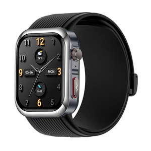 Montre connectée sport RH67 SOS avec rappel de chute, écran AMOLED, bracelet en silicone pour la mesure de la tension artérielle par pompe à air, ECG, fréquence cardiaque et suivi de bien-être - Product Image 1
