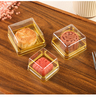Boîte à pâtisserie en plastique PET pour gâteaux de lune, avec couvercle en dôme, mini boîte rectangulaire, boîte à sushi, boîte à sucre, boîte à nourriture pour bébé, boîte à gâteaux