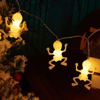 Guirlande lumineuse LED 3M 20 LED à piles, motif squelette, pour Halloween, décoration de festival, lumières de vacances