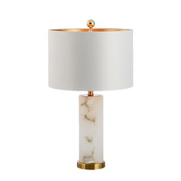 Nouveau design lampe de table en marbre d'albâtre hôtel salle de conférence lampe de bureau pierre naturelle intérieur chambre table d'appoint lumière décorative