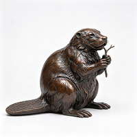 Statues d'animaux sauvages vintage en laiton : ours, léopard, gorille, singe, singe sauvage – Ornements décoratifs rustiques pour cabane et chalet
