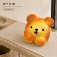 Jouet Squishy Ours Mignon en PU à Remontée Lente, Modèle Alimentaire Réaliste, Anti-Stress, Jouet Fidget, Cadeau pour Enfants, Décoration de Bureau