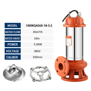 ปั๊มน้ำเสียและน้ำเสียที่มีกำลังสูง5.5KW ได้รับการออกแบบมาสำหรับน้ำใส - Product Image 4